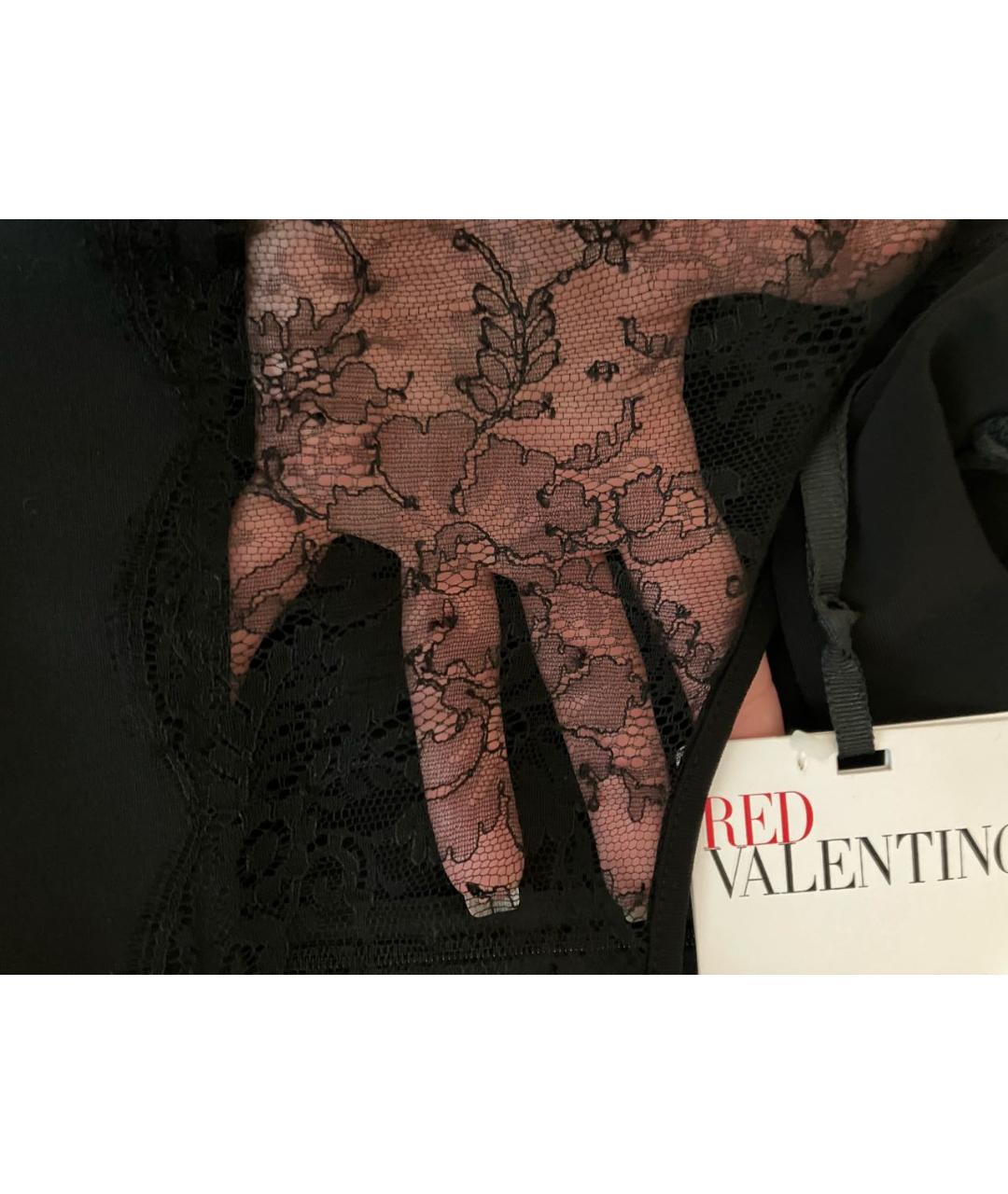 RED VALENTINO Черное вискозное платье, фото 5