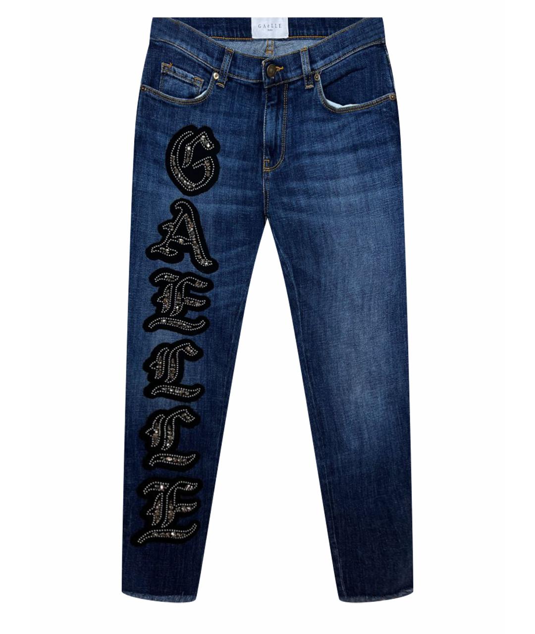 GAELLE BONHEUR Темно-синие хлопко-эластановые джинсы слим, фото 1