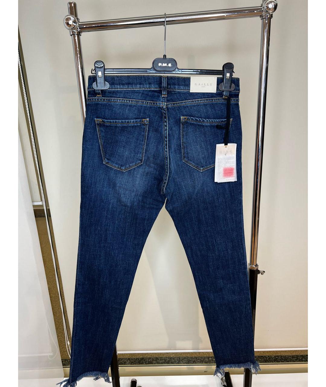 GAELLE BONHEUR Темно-синие хлопко-эластановые джинсы слим, фото 4