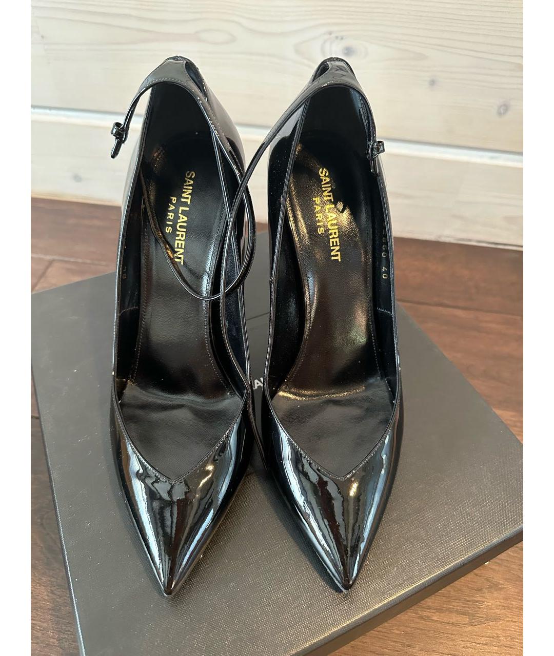 SAINT LAURENT Черные туфли из лакированной кожи, фото 5