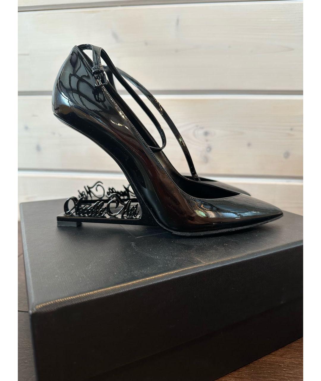 SAINT LAURENT Черные туфли из лакированной кожи, фото 8