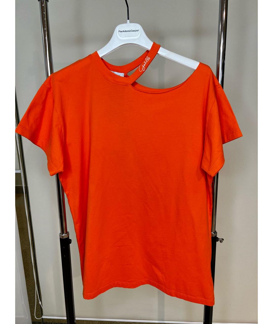 GAELLE BONHEUR Оранжевая хлопковая футболка, фото 3
