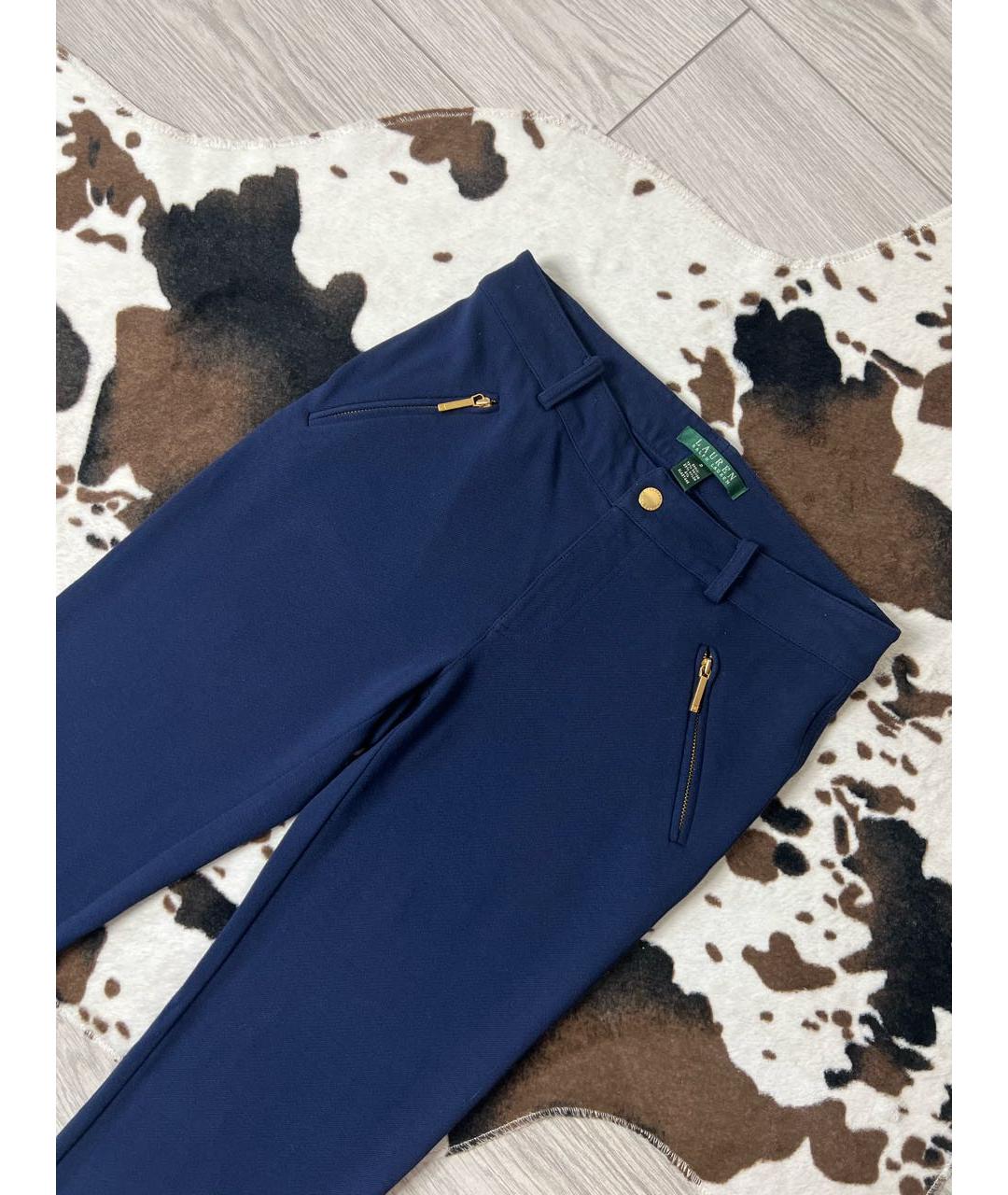 RALPH LAUREN Темно-синие вискозные брюки узкие, фото 2