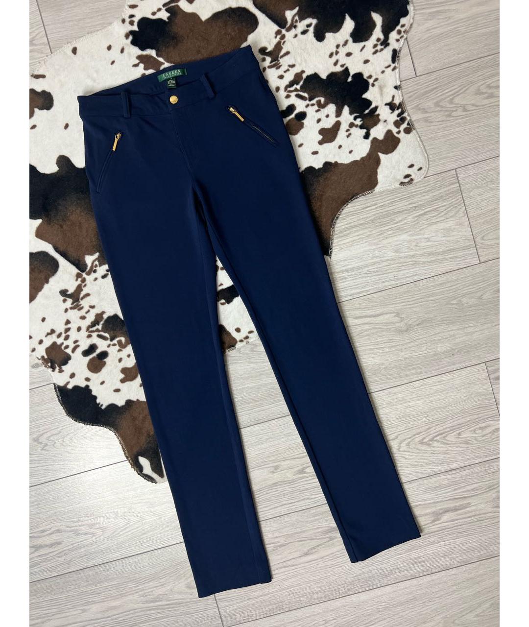 RALPH LAUREN Темно-синие вискозные брюки узкие, фото 6
