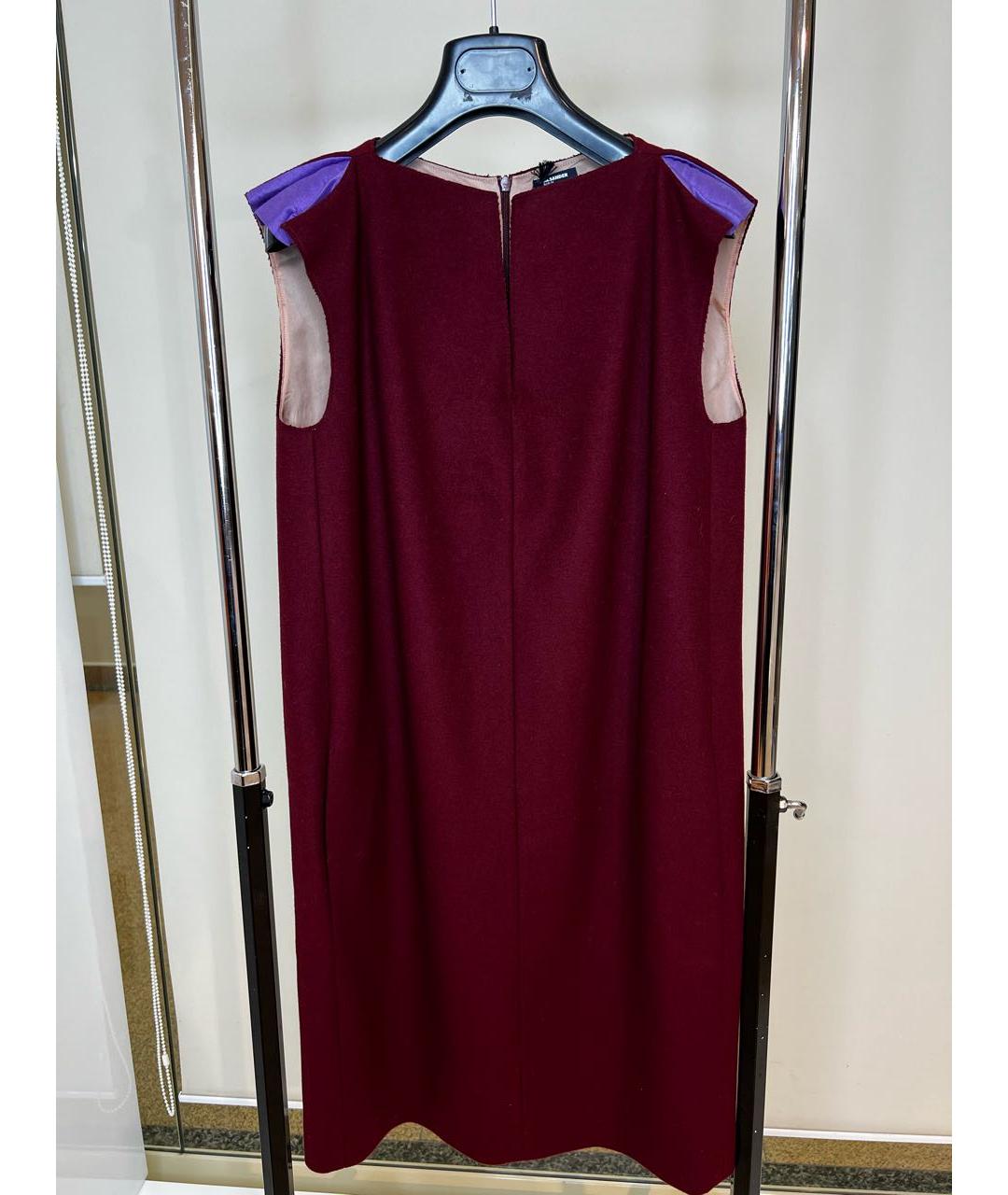 JIL SANDER NAVY Бордовое коктейльное платье, фото 4
