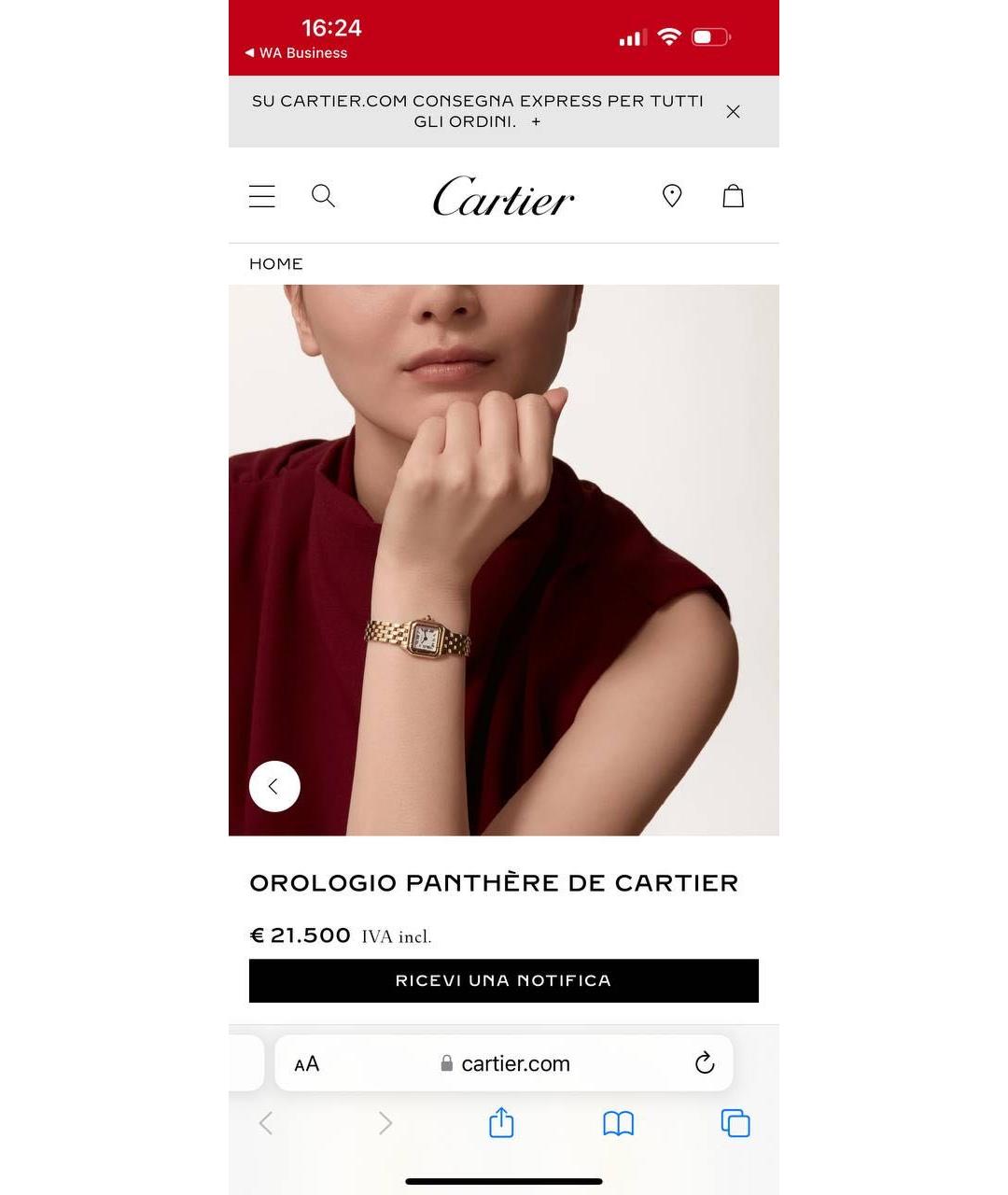 CARTIER Золотые часы из желтого золота, фото 3