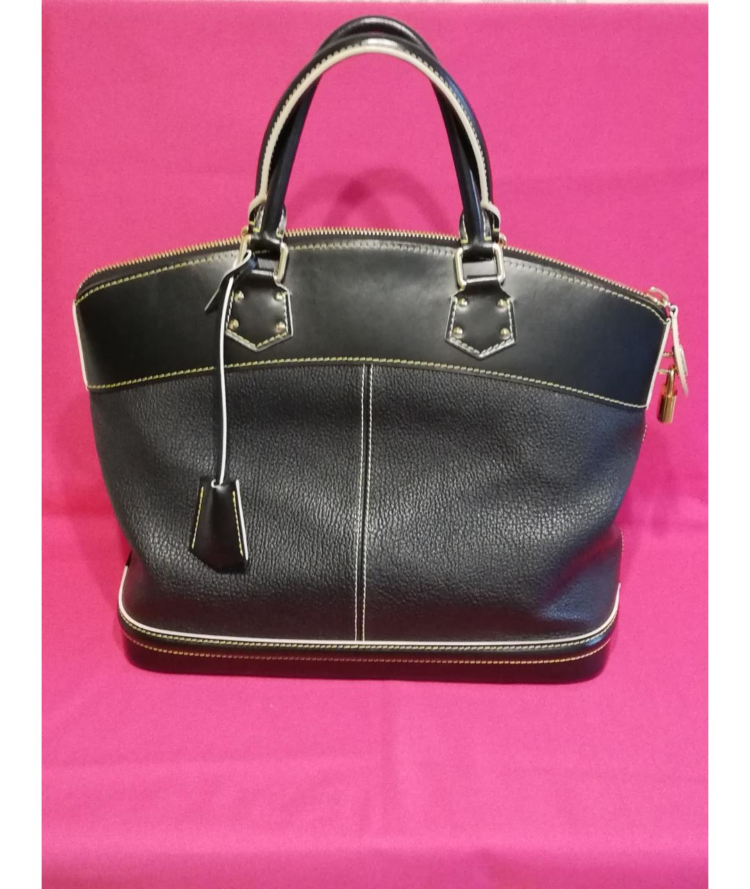 LOUIS VUITTON PRE-OWNED Черная кожаная сумка с короткими ручками, фото 3