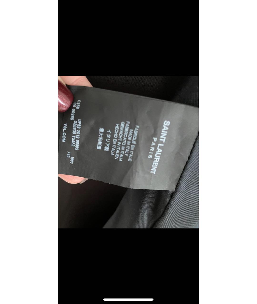 SAINT LAURENT Черная кожаная юбка макси, фото 6