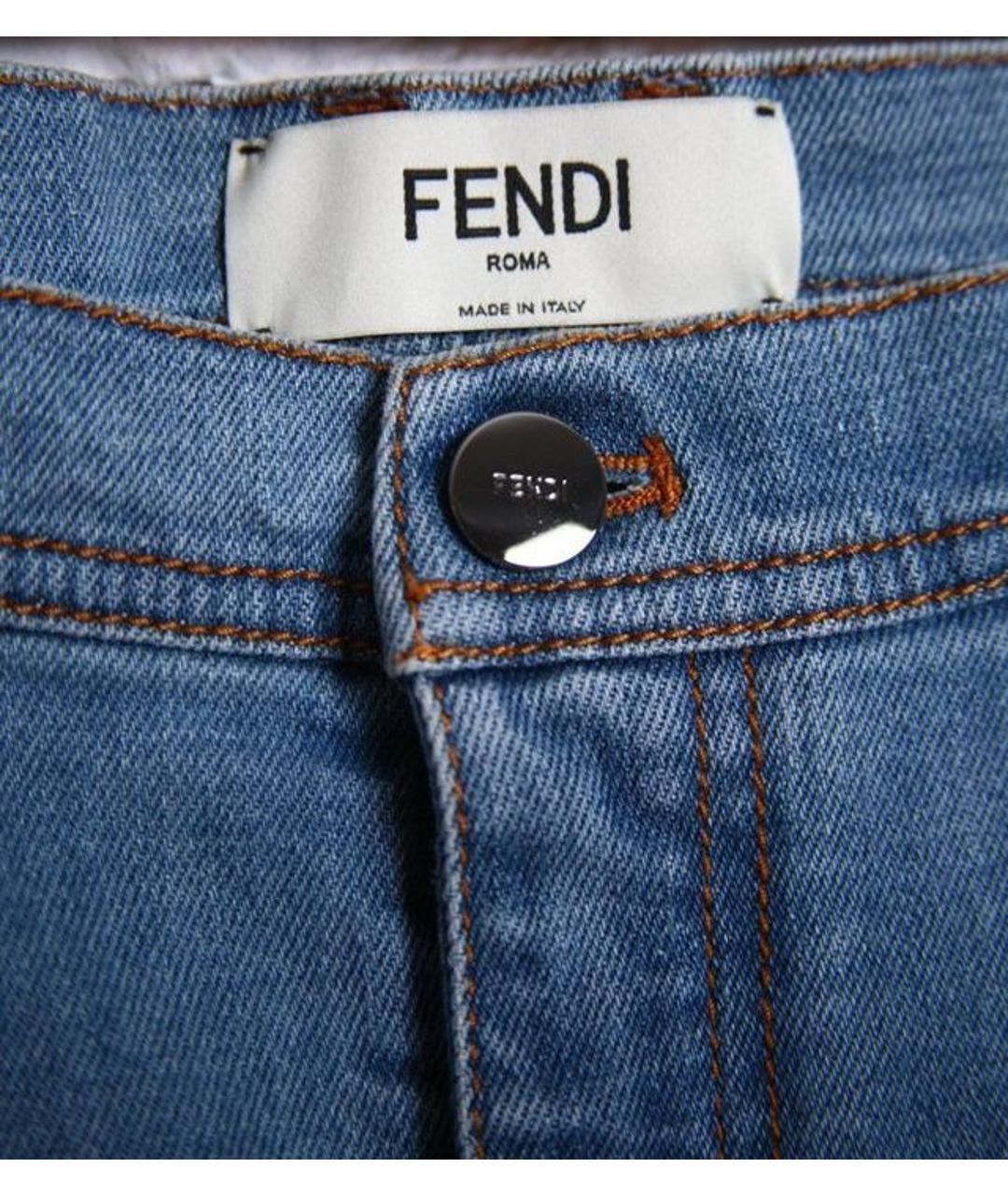 FENDI Голубые деним шорты, фото 2