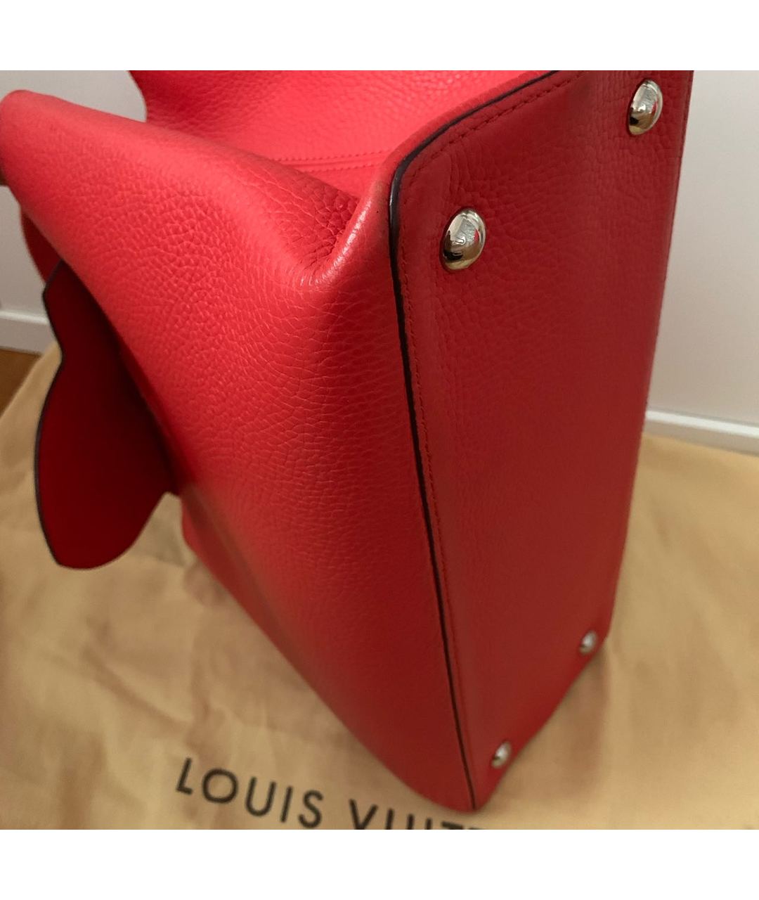 LOUIS VUITTON PRE-OWNED Красная кожаная сумка тоут, фото 7