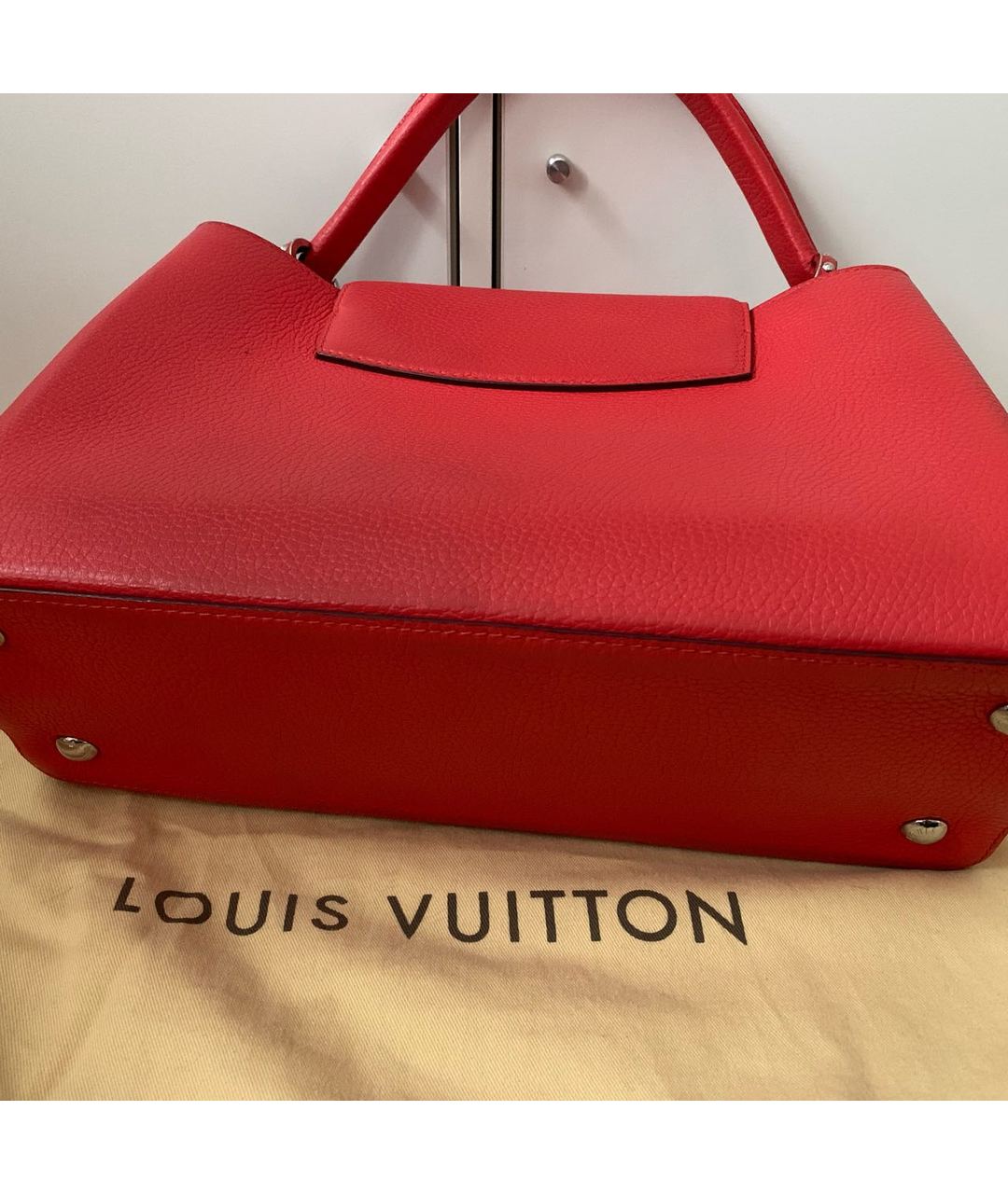 LOUIS VUITTON PRE-OWNED Красная кожаная сумка тоут, фото 6