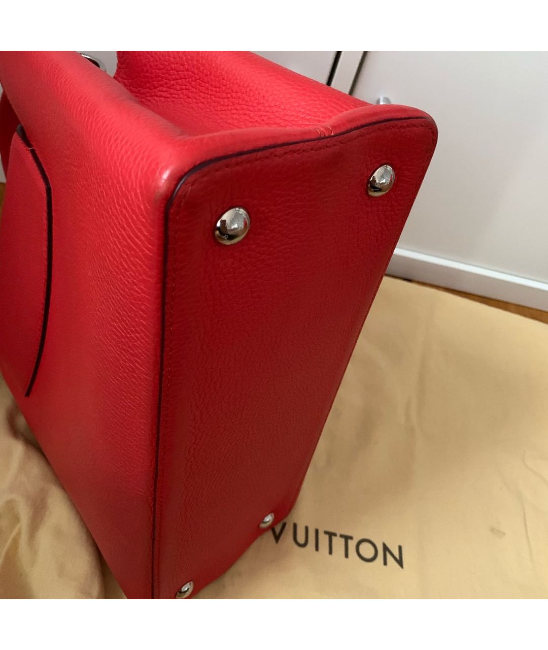 LOUIS VUITTON PRE-OWNED Красная кожаная сумка тоут, фото 5