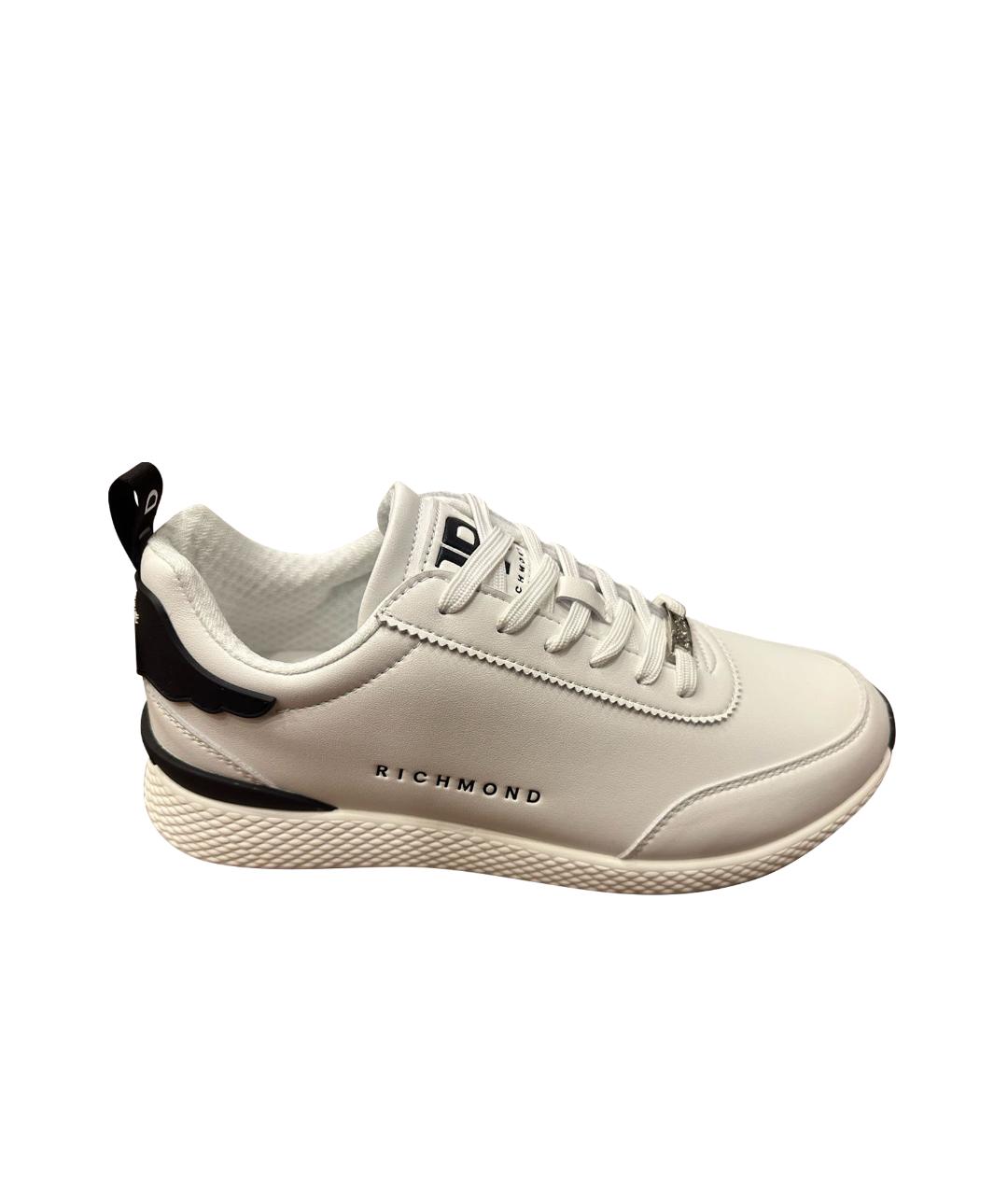 JOHN RICHMOND Белые кожаные низкие кроссовки / кеды, фото 1
