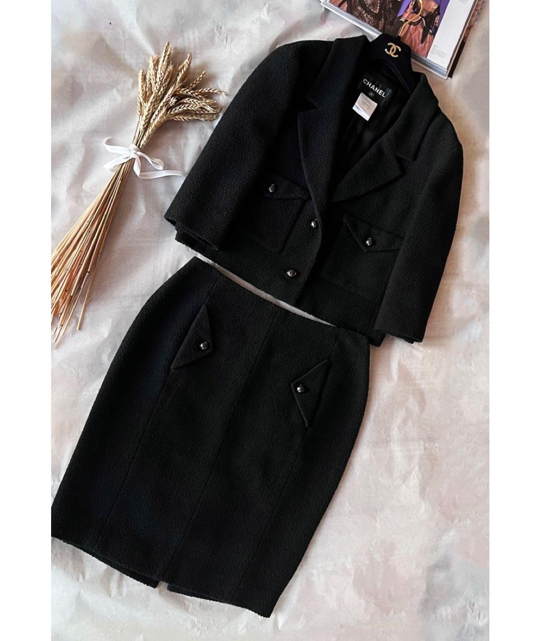 CHANEL PRE-OWNED Черный хлопковый костюм с юбками, фото 4