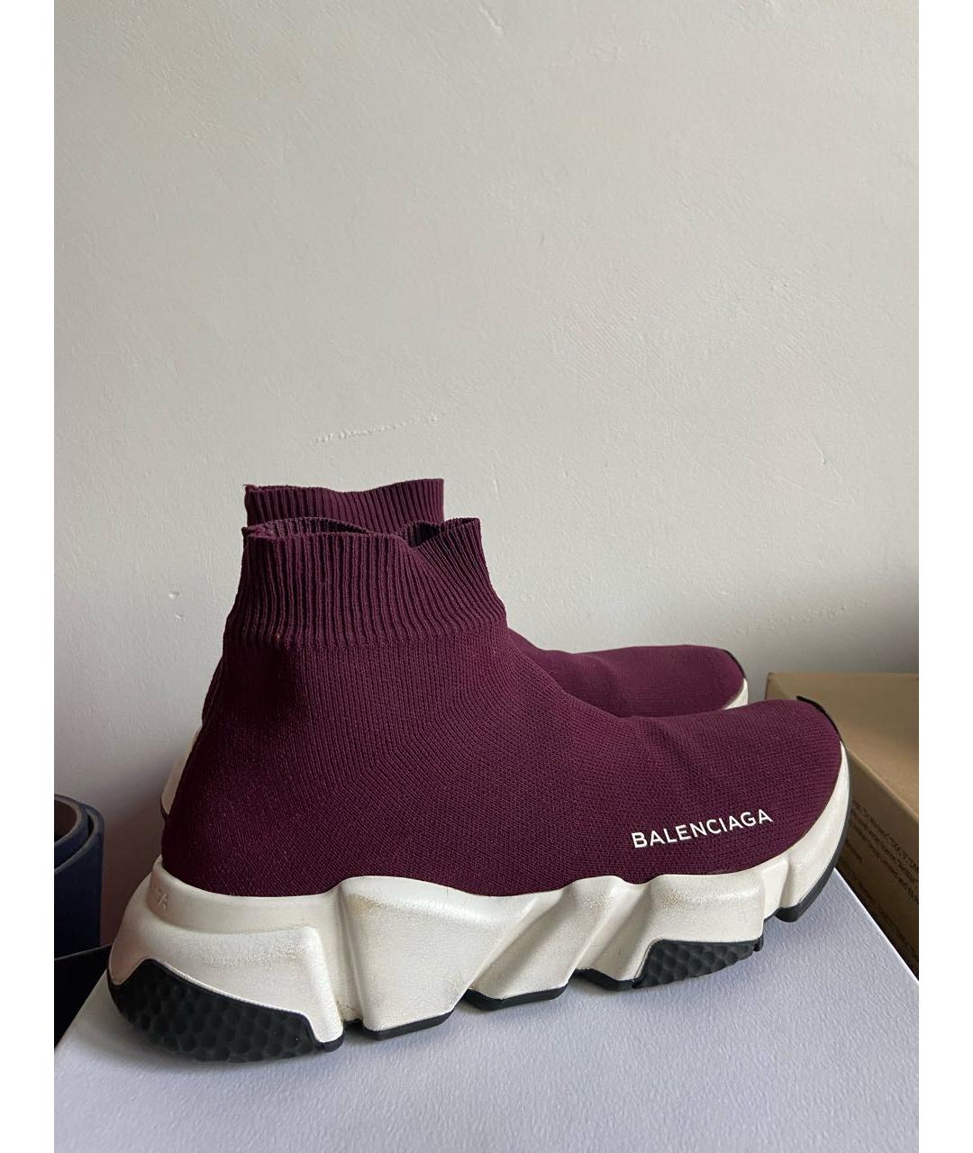 BALENCIAGA Бордовые текстильные кроссовки, фото 2