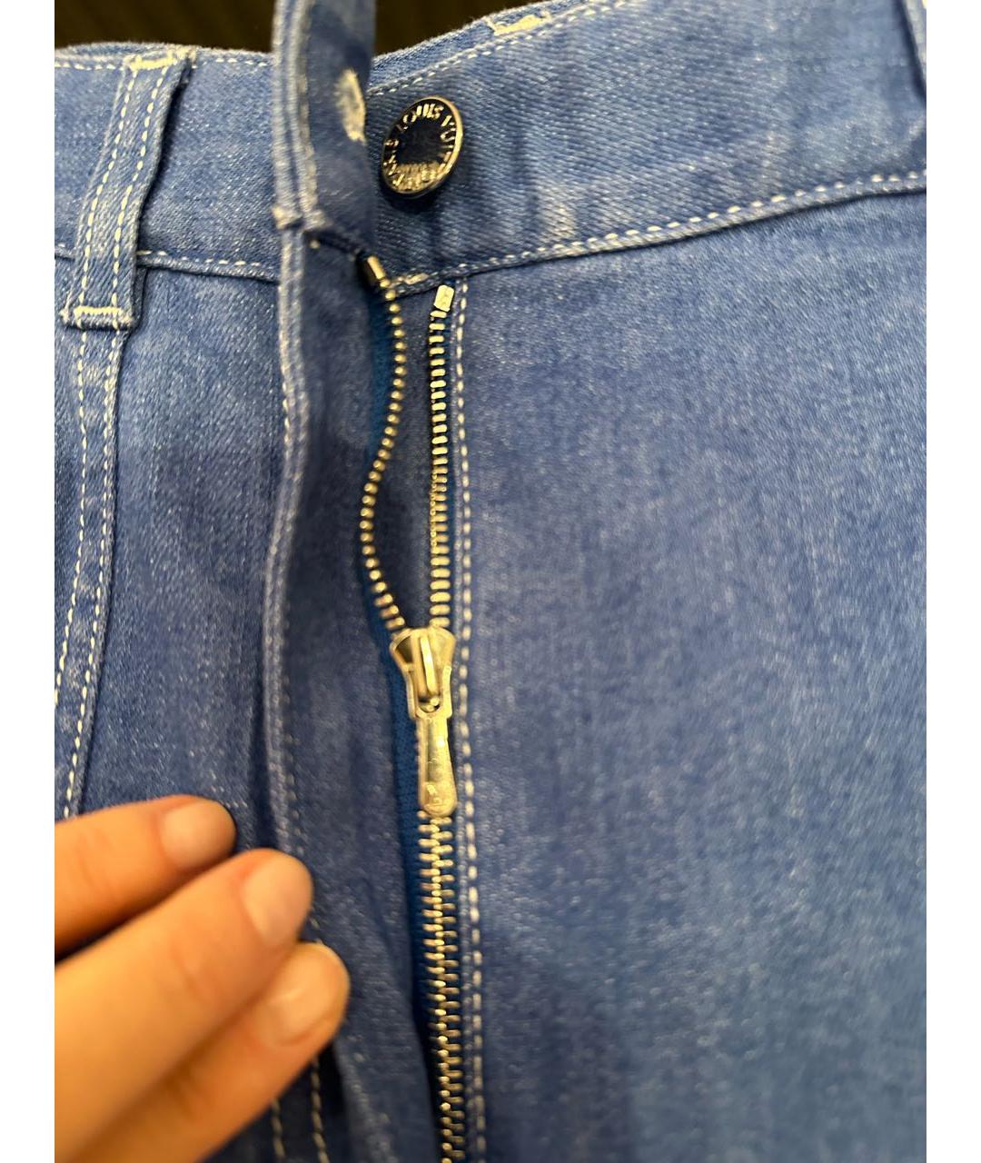 LOUIS VUITTON PRE-OWNED Синие хлопковые прямые джинсы, фото 8