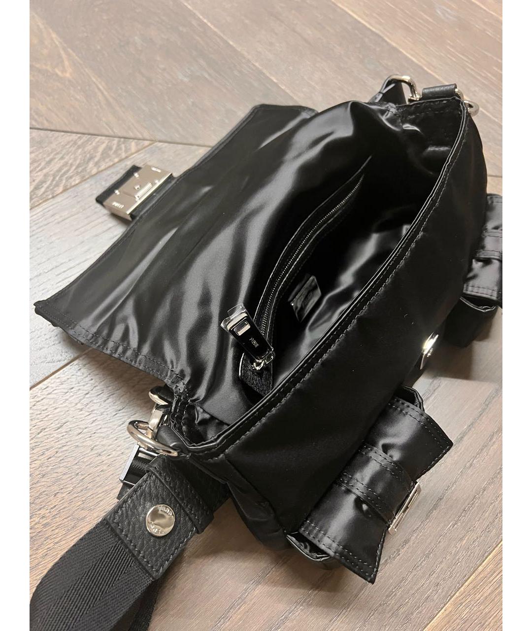 FENDI Черная синтетическая сумка через плечо, фото 4