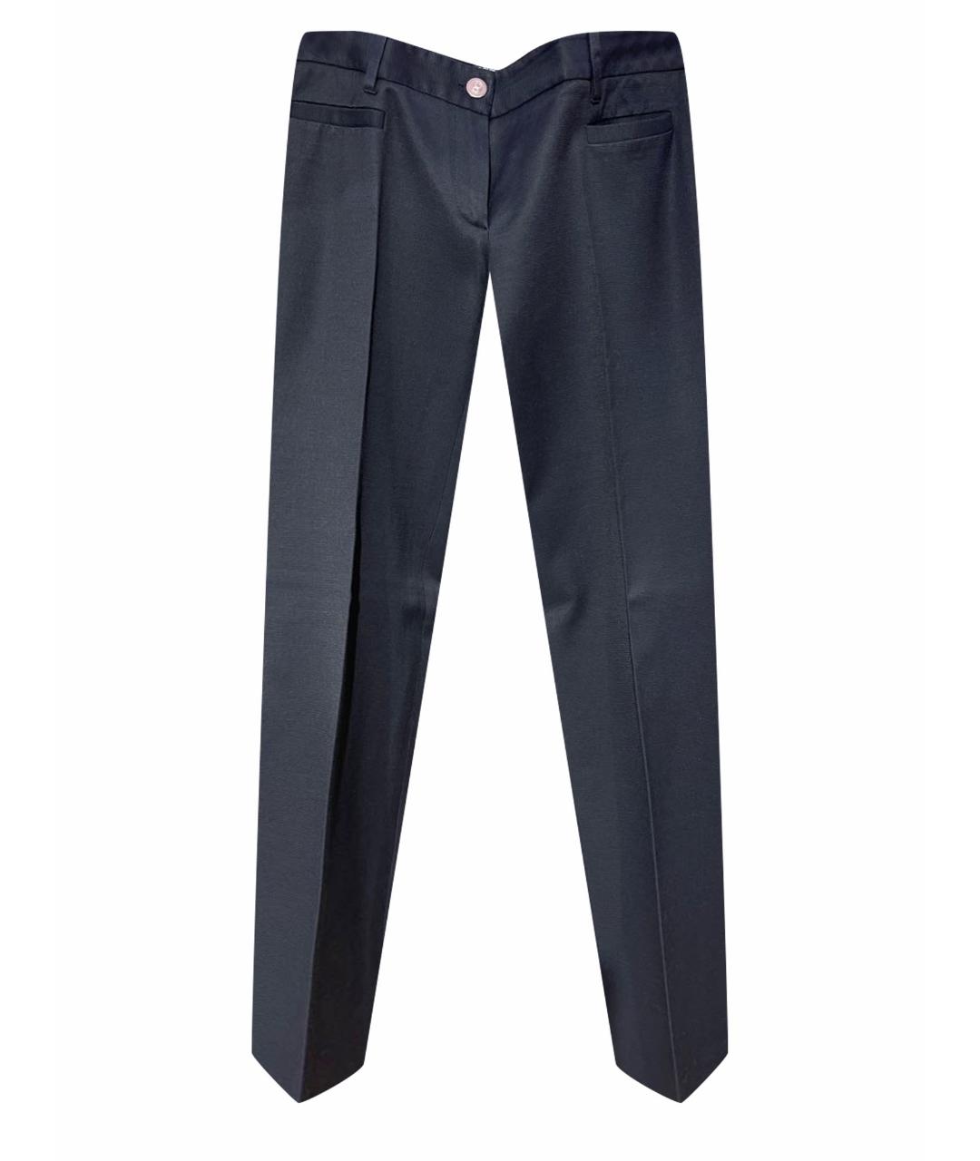 DOLCE&GABBANA Черные хлопко-эластановые прямые брюки, фото 1