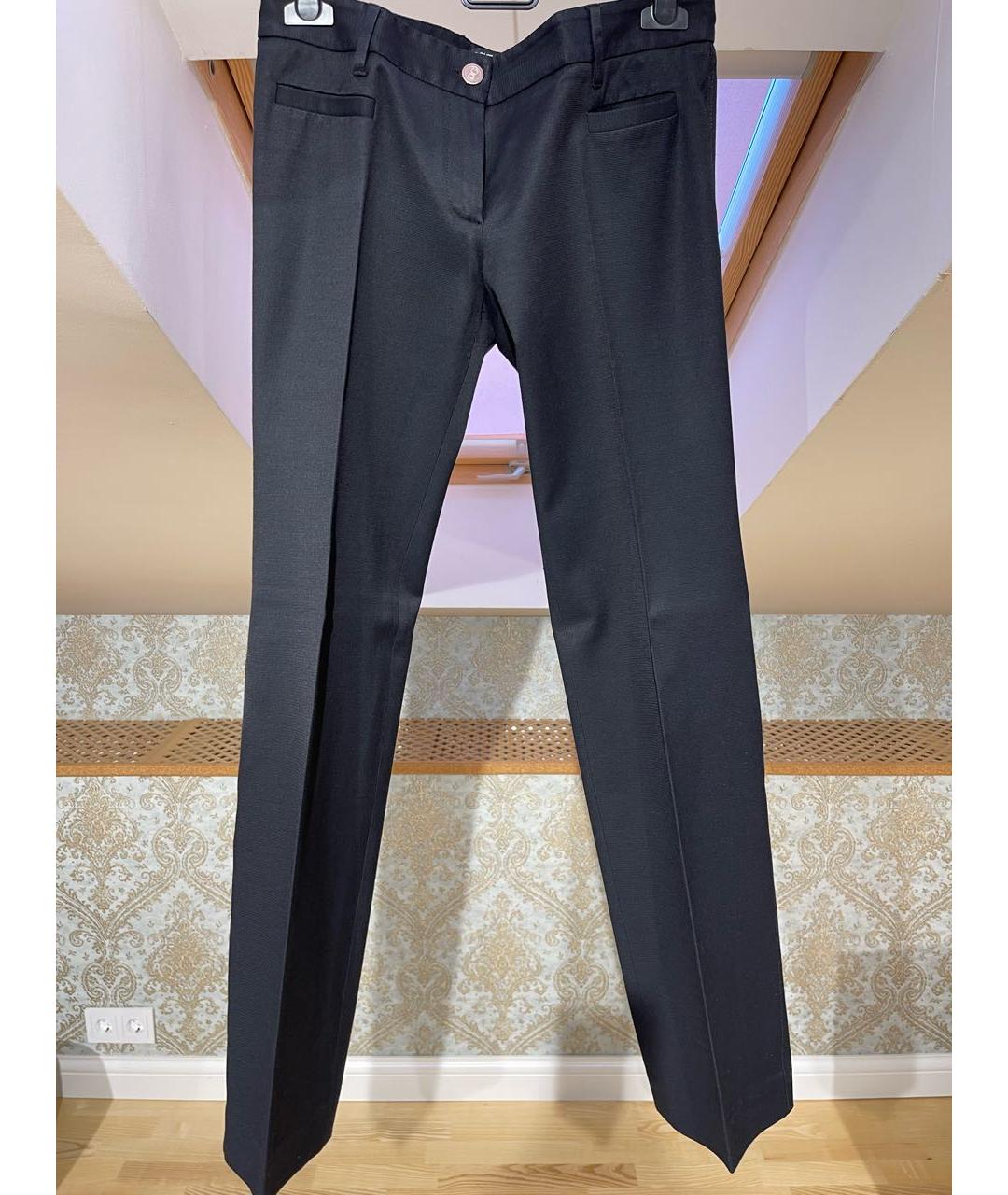 DOLCE&GABBANA Черные хлопко-эластановые прямые брюки, фото 8