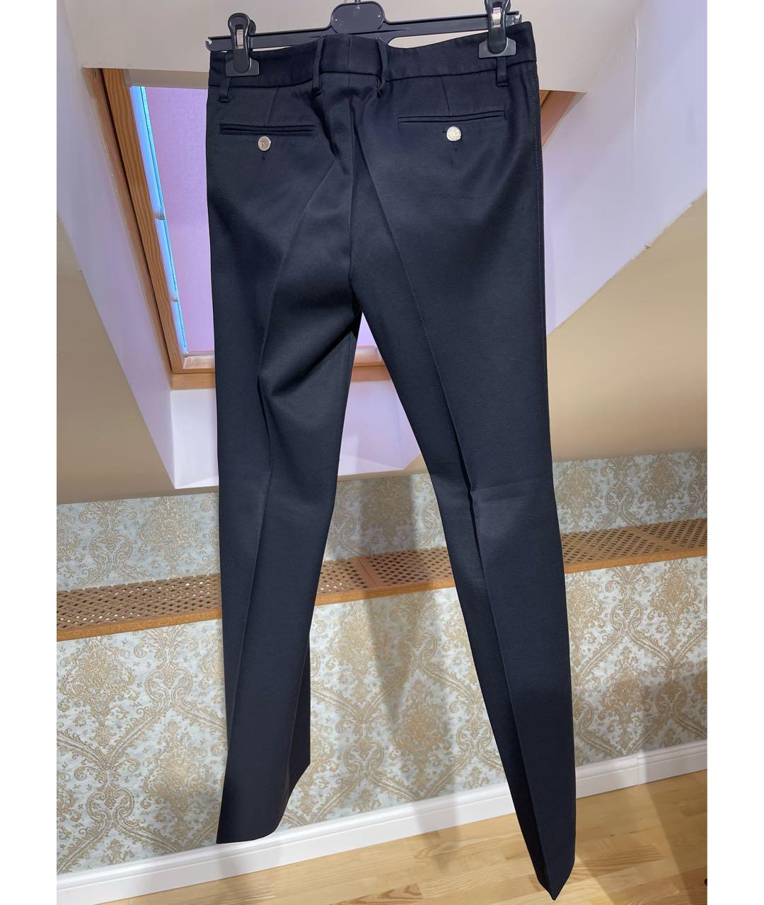 DOLCE&GABBANA Черные хлопко-эластановые прямые брюки, фото 2