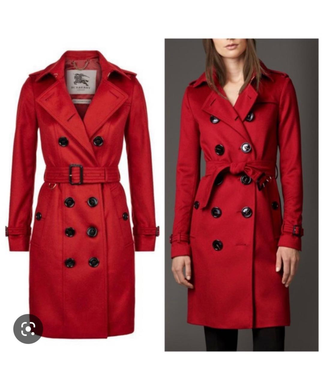 BURBERRY Красное кашемировое пальто, фото 8
