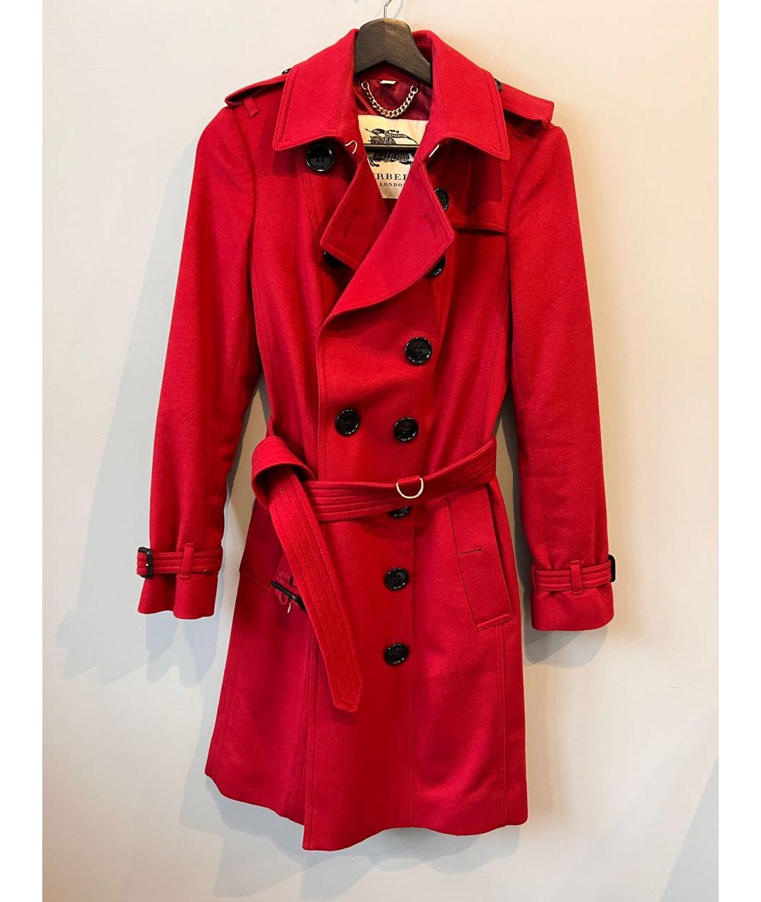 BURBERRY Красное кашемировое пальто, фото 9