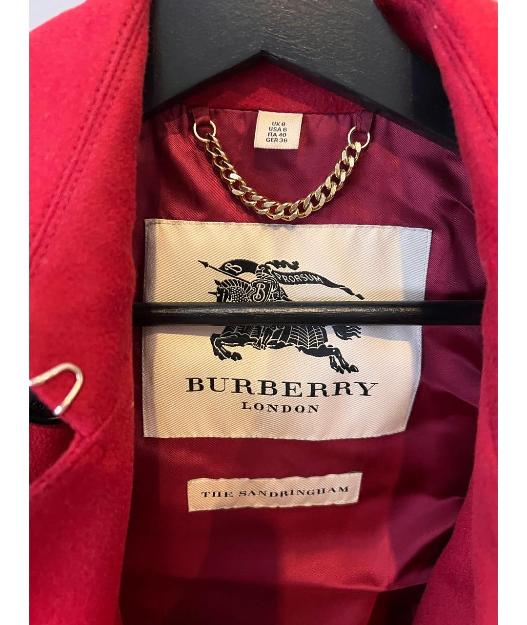 BURBERRY Красное кашемировое пальто, фото 3