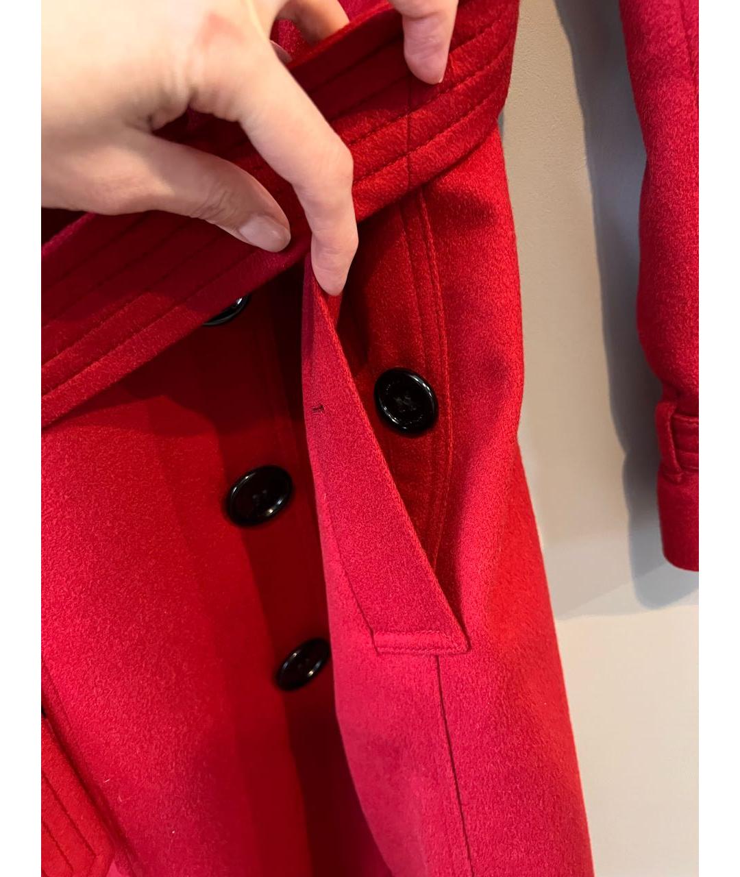 BURBERRY Красное кашемировое пальто, фото 5