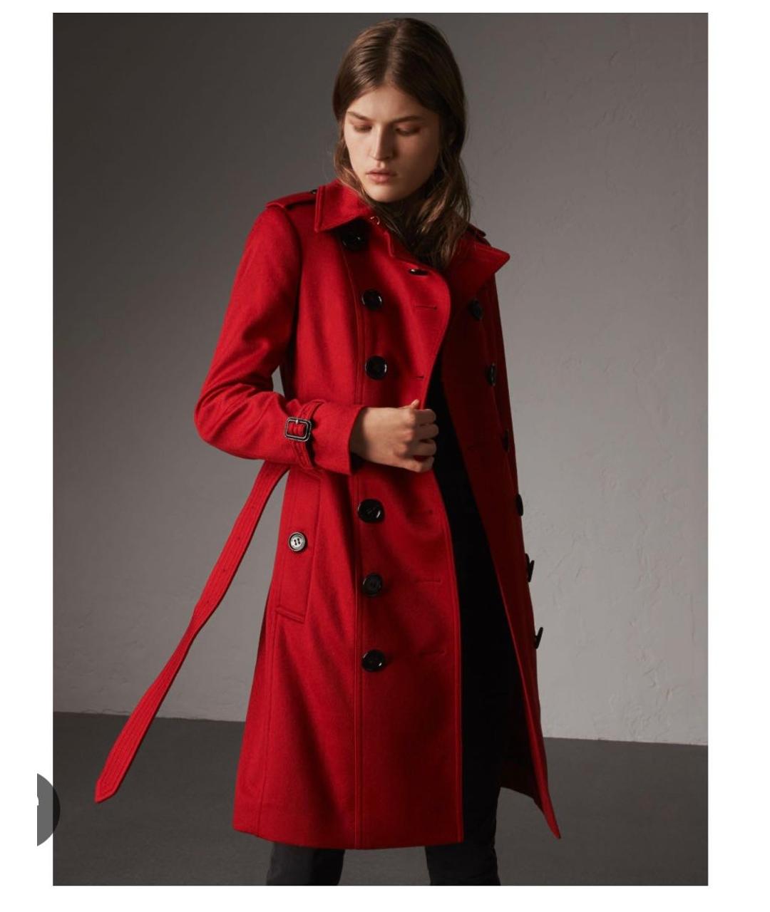 BURBERRY Красное кашемировое пальто, фото 7