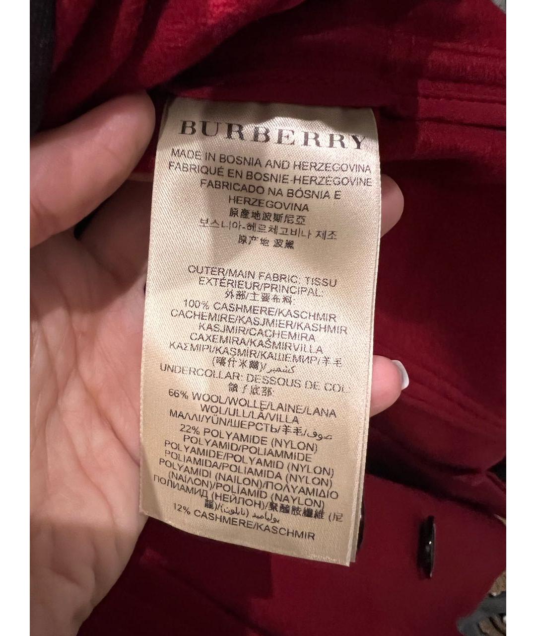 BURBERRY Красное кашемировое пальто, фото 6