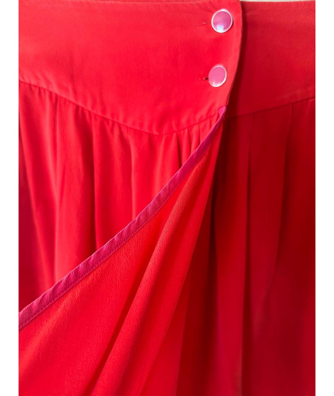 PS BY PAUL SMITH Красная шелковая юбка миди, фото 3