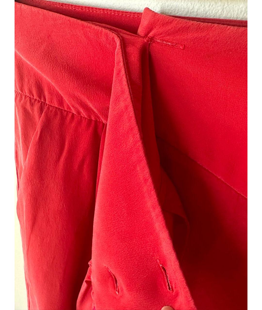 PS BY PAUL SMITH Красная шелковая юбка миди, фото 5