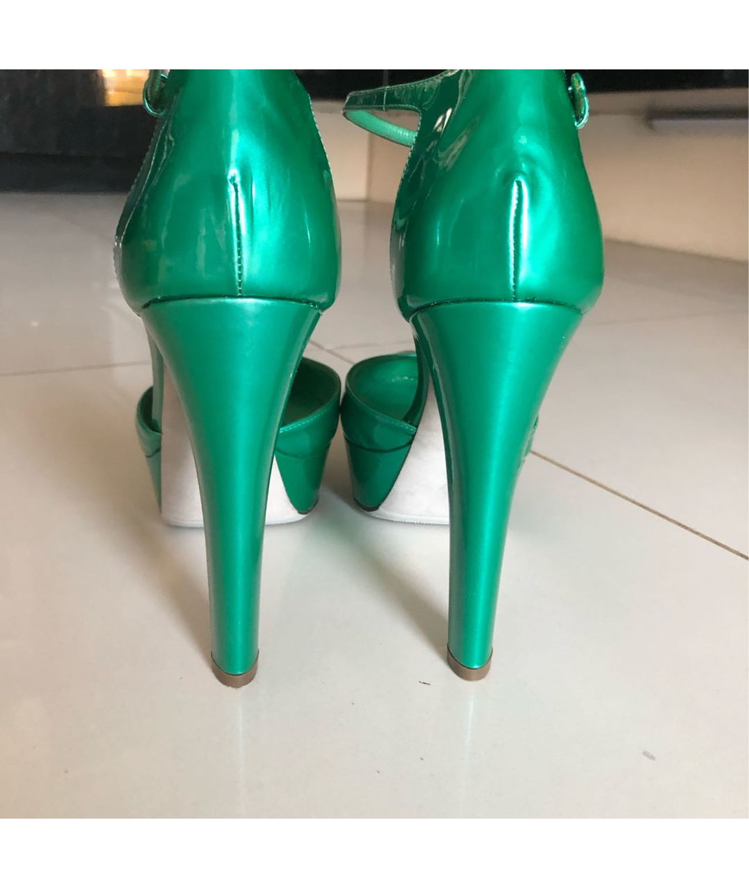 SERGIO ROSSI Зеленые туфли из лакированной кожи, фото 4