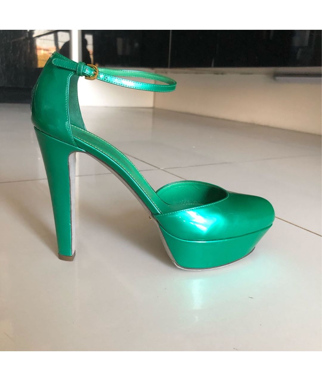 SERGIO ROSSI Зеленые туфли из лакированной кожи, фото 5