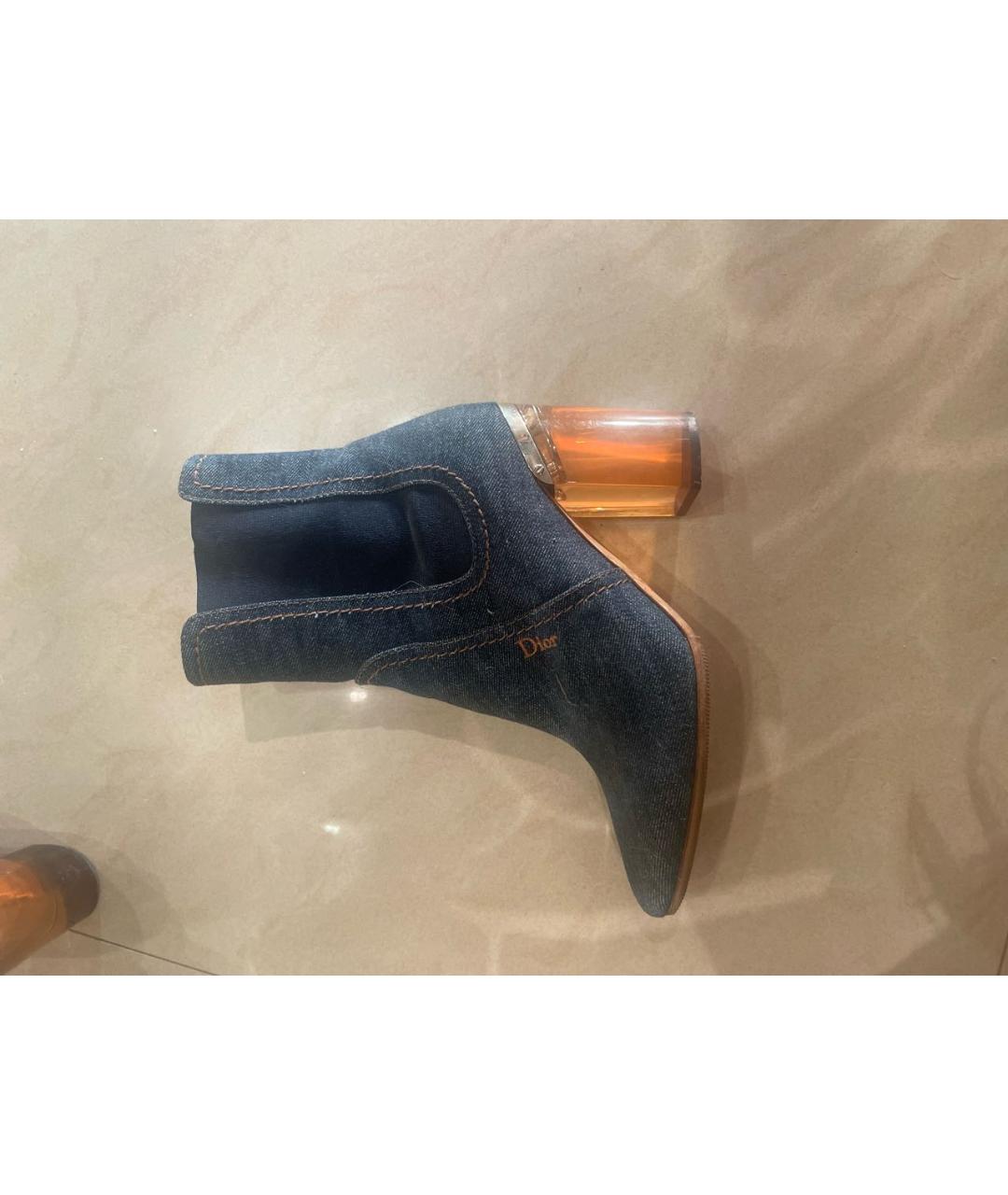 CHRISTIAN DIOR Темно-синие ботильоны, фото 4