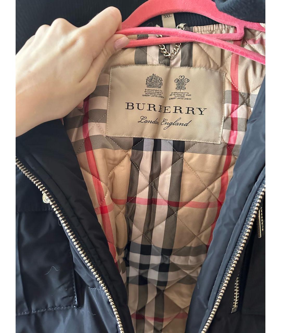 BURBERRY Черный полиэстеровый пуховик, фото 3