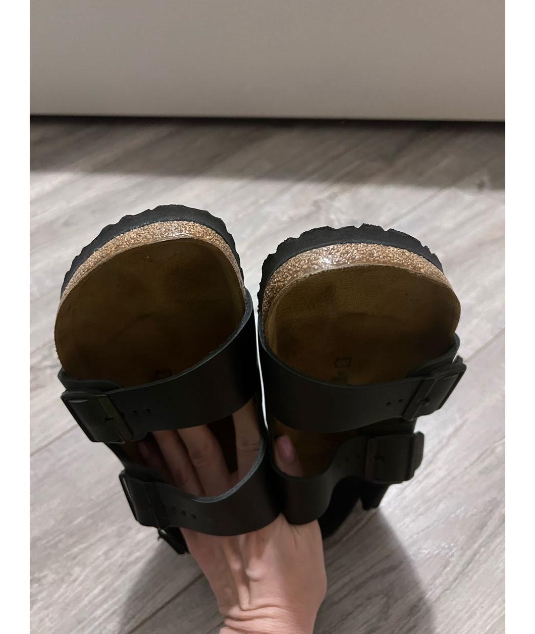 BIRKENSTOCK Черные кожаные сандалии, фото 5