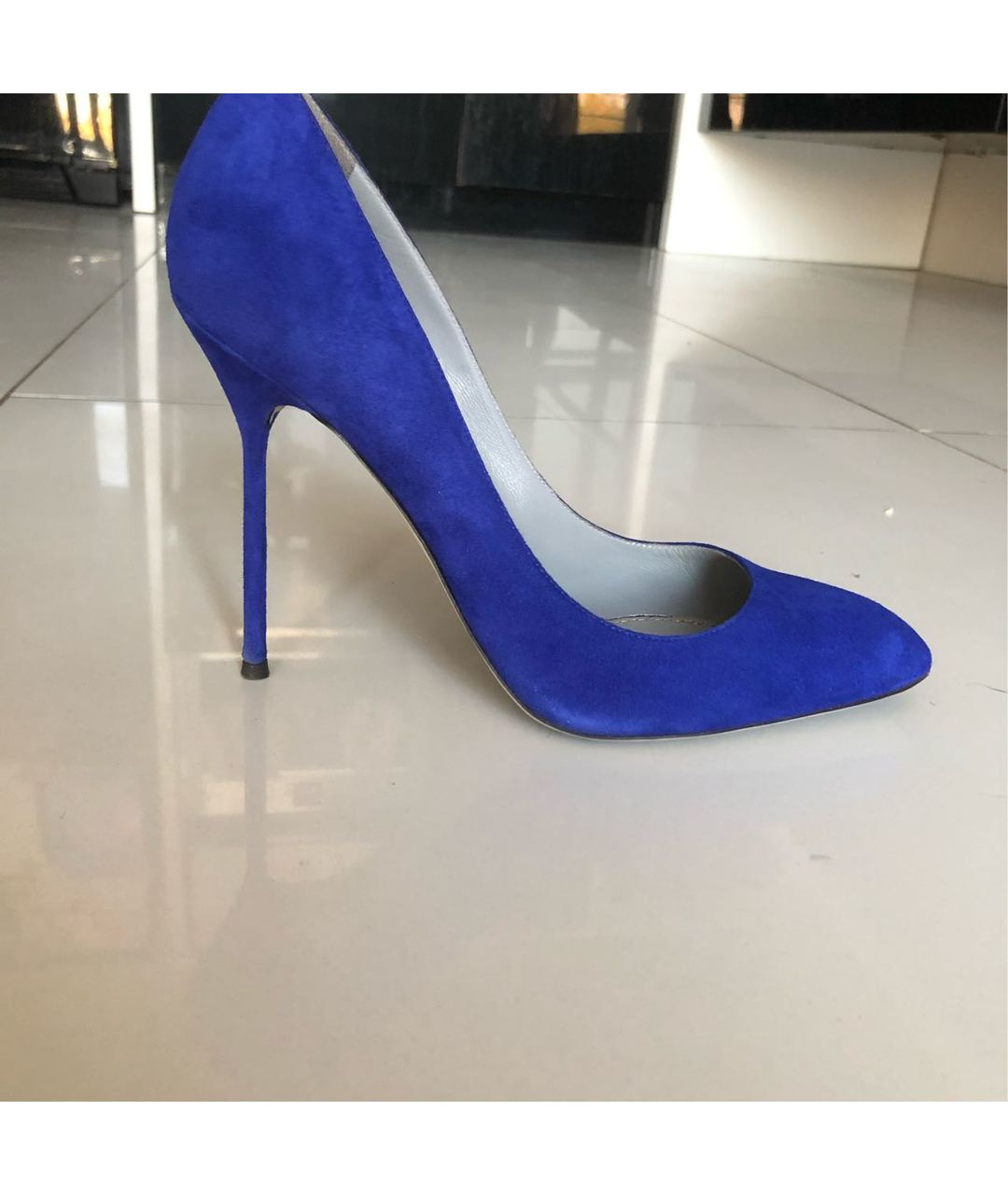 SERGIO ROSSI Синие замшевые туфли, фото 2