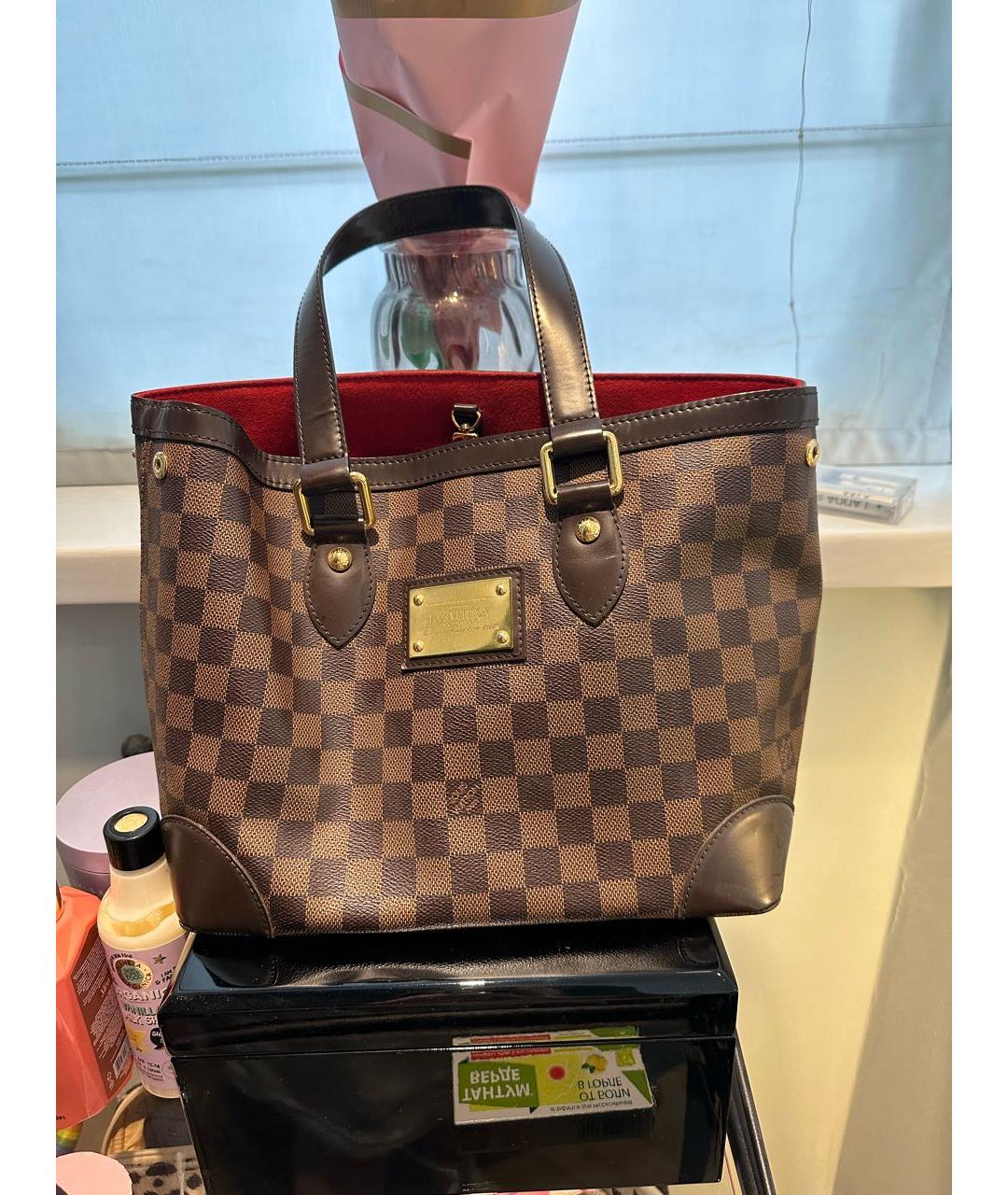 LOUIS VUITTON Коричневая кожаная сумка тоут, фото 2