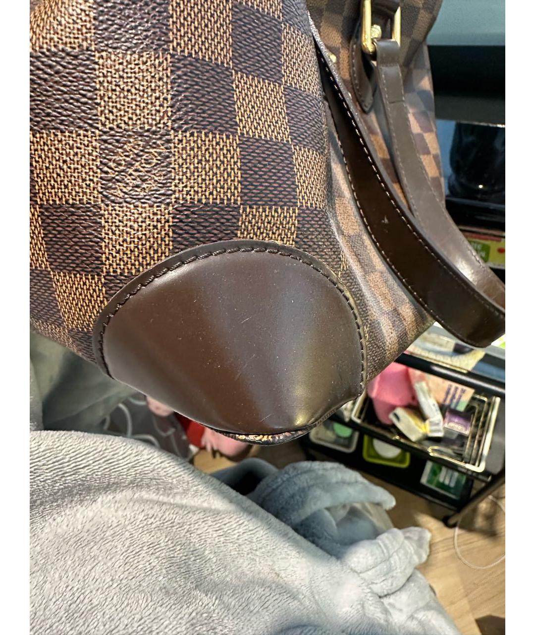 LOUIS VUITTON Коричневая кожаная сумка тоут, фото 8