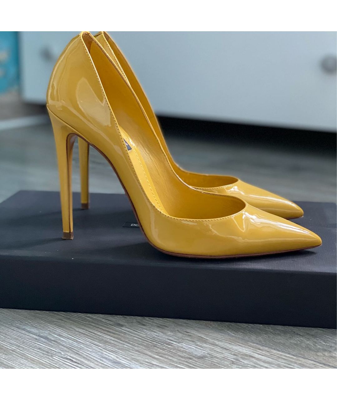 DOLCE&GABBANA Желтые кожаные туфли, фото 9