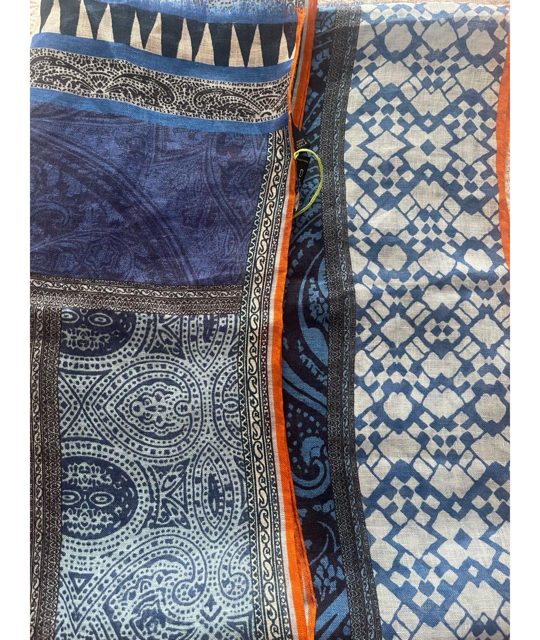 ETRO Синий льняной шарф, фото 2