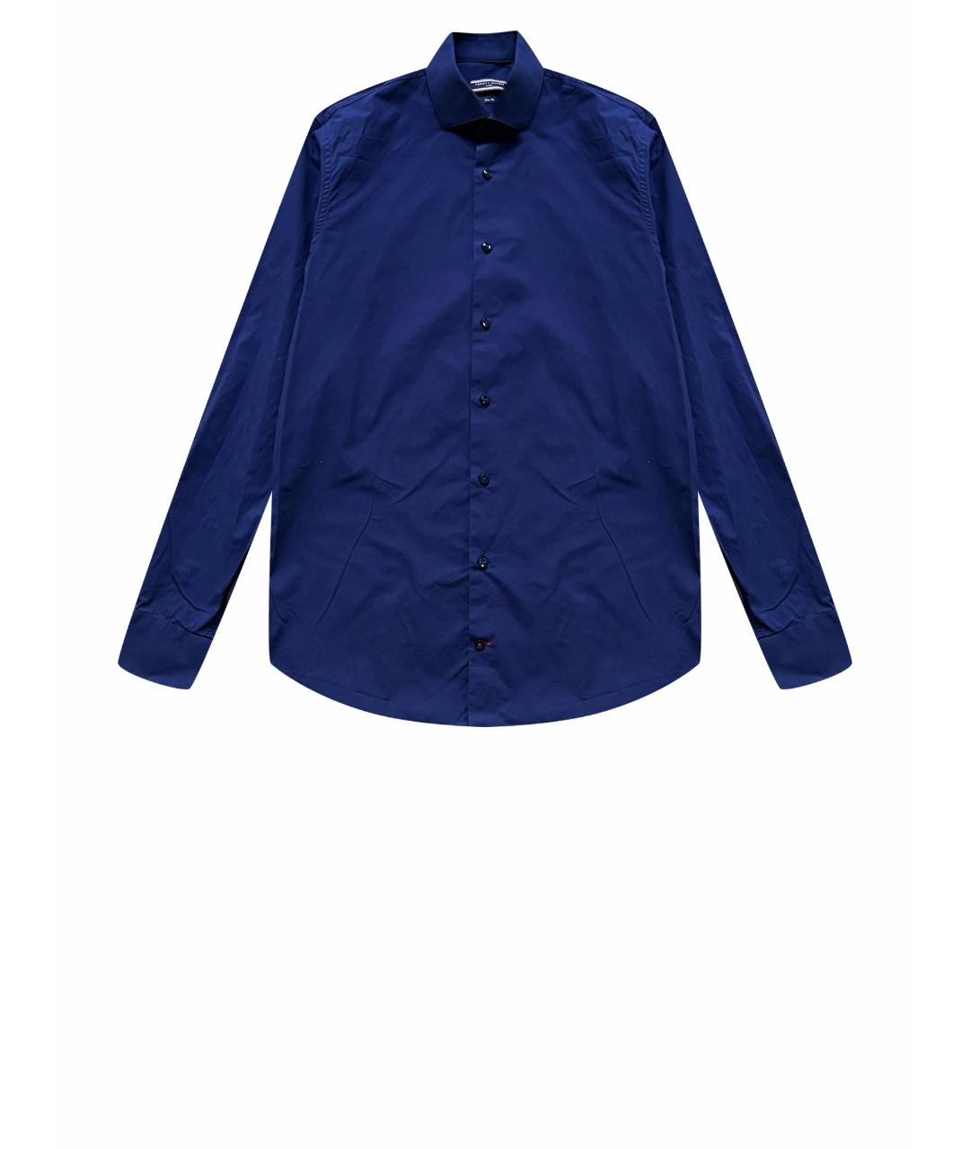 TOMMY HILFIGER Темно-синяя хлопковая классическая рубашка, фото 1