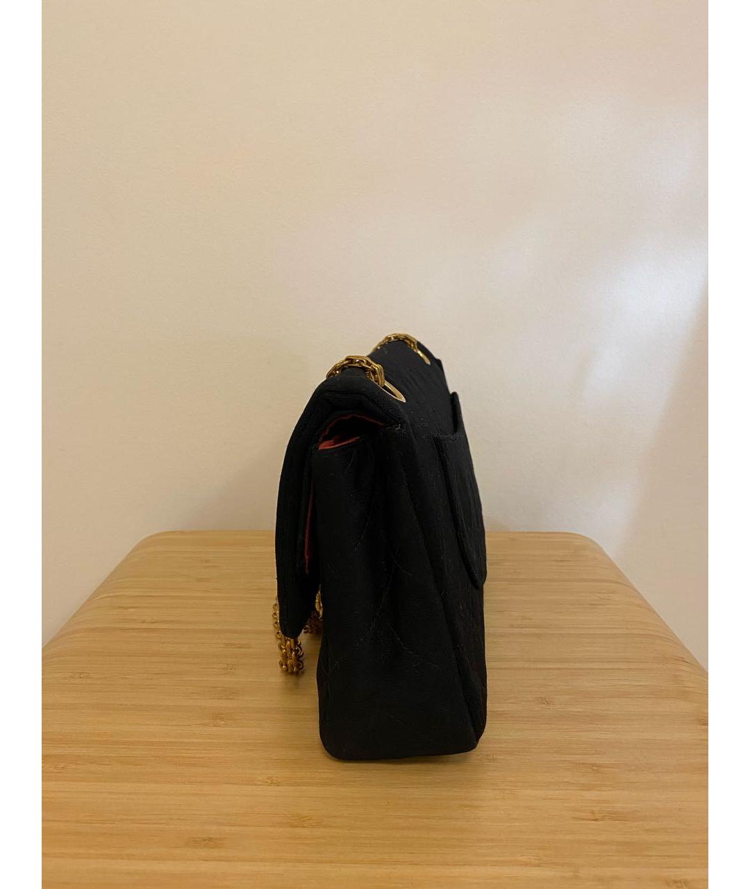 CHANEL PRE-OWNED Черная тканевая сумка с короткими ручками, фото 4