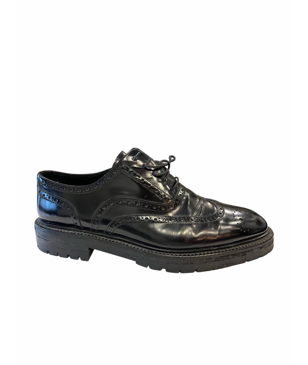 BURBERRY Черные кожаные низкие ботинки, фото 1