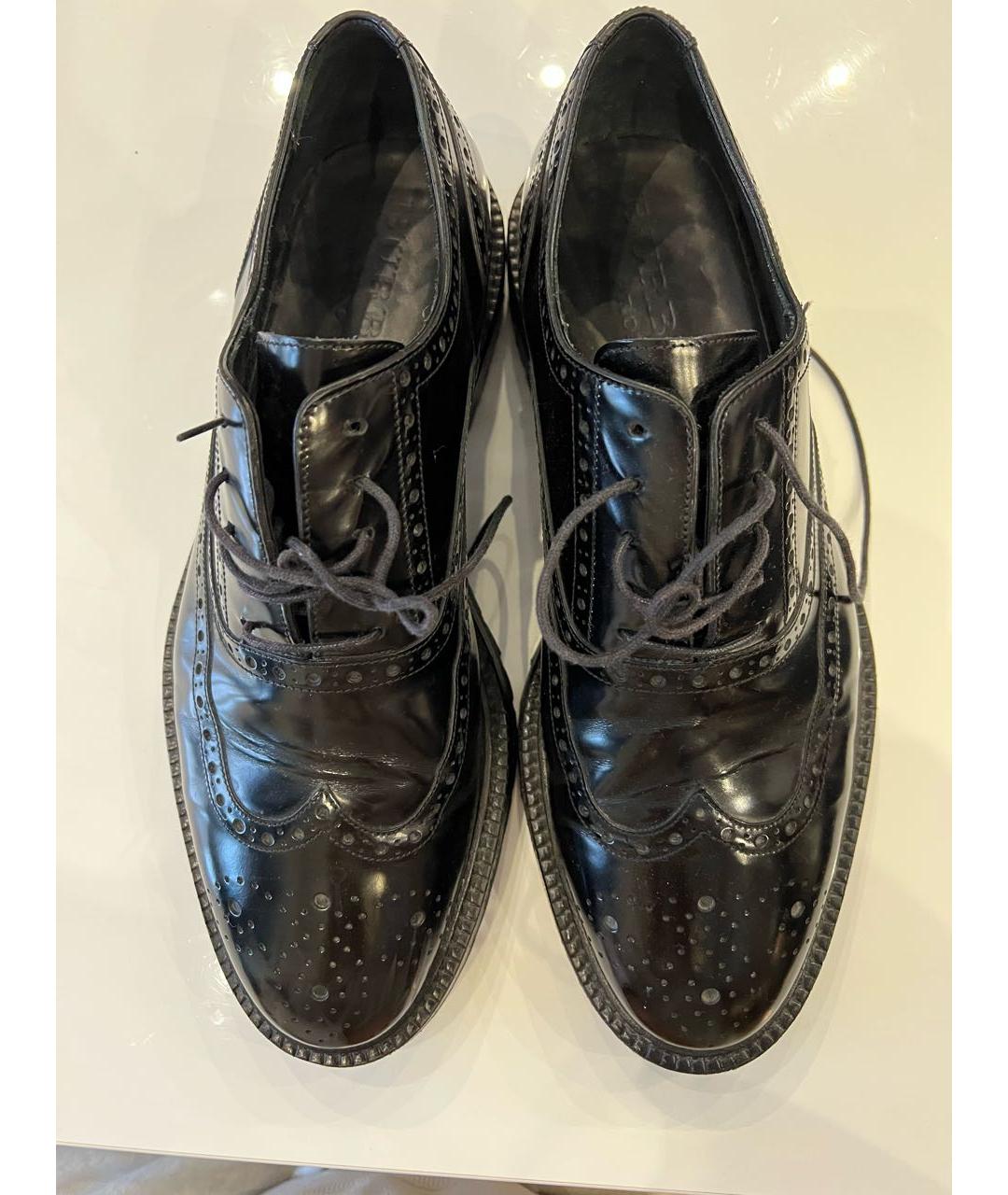 BURBERRY Черные кожаные низкие ботинки, фото 2