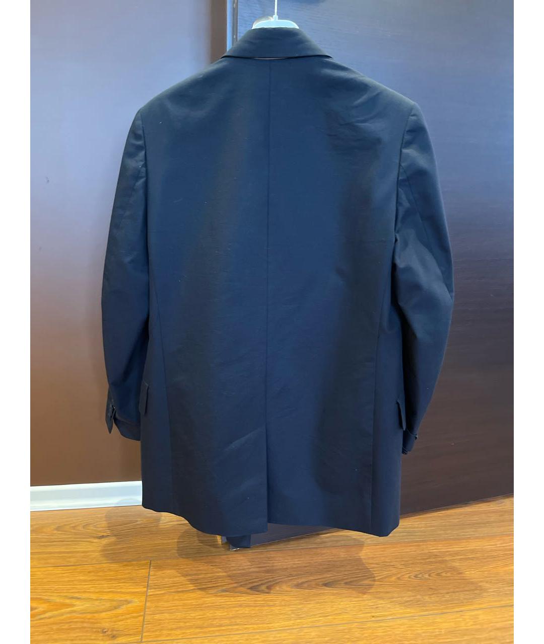 DRIES VAN NOTEN Темно-синий шелковый жакет/пиджак, фото 2