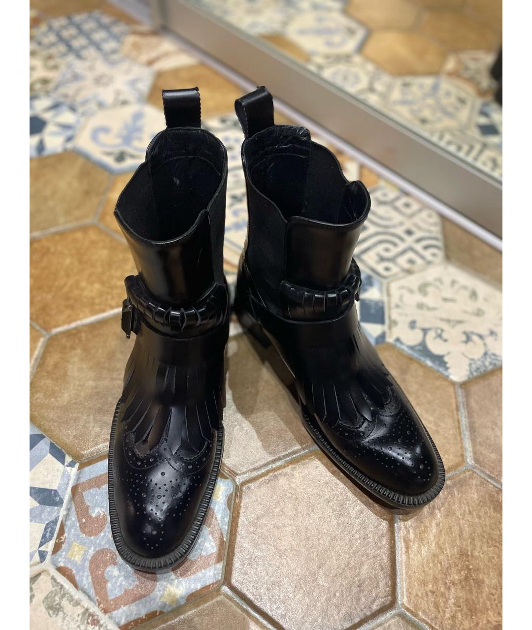 PRADA Черные кожаные ботинки, фото 3