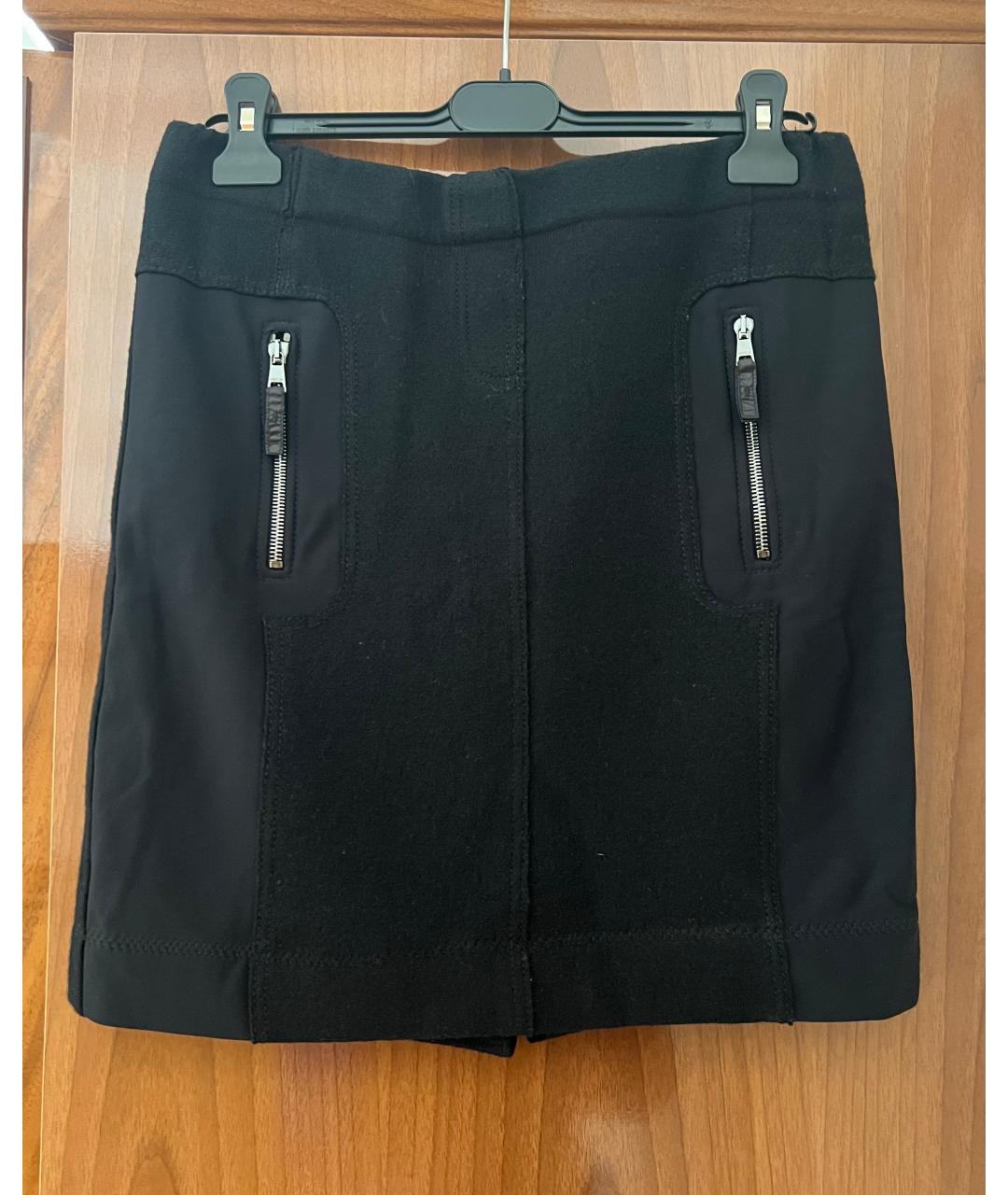 MARC CAIN Черная шерстяная юбка мини, фото 4
