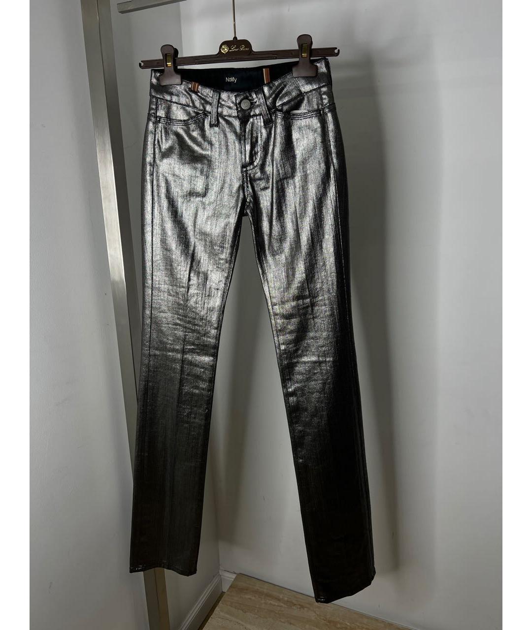 NOTIFY Серебряные прямые джинсы, фото 2